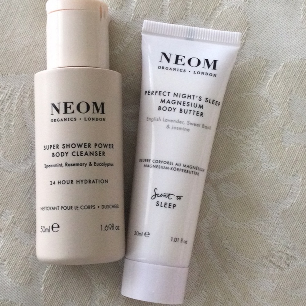 Neom Perfect Night’s Sleep Body Butter 1 oz & shower power Cleanser 1.7 oz Set